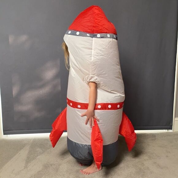 Kids Unisex Inflatable Rocket Ship Halloween Costume One Size Fits Most - Picture 4 of 5